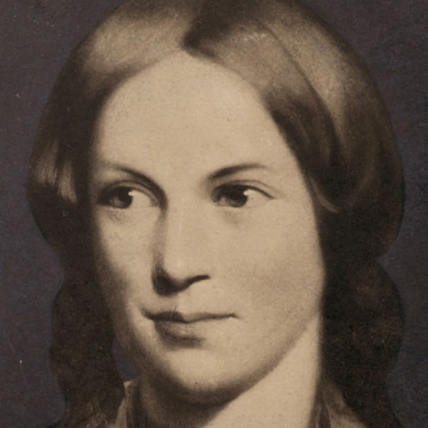A portrait of Charlotte Brontë is shown.