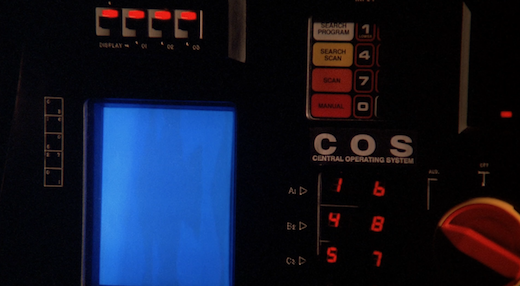 A closeup of a control panel is shown; presumably this is the brain of the COS.