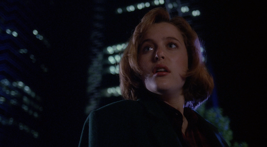 Scully with the Eurisko building looking ominous in the background.